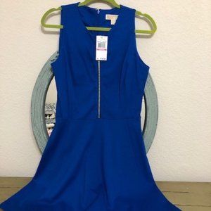 Michael Kors Blue Fit & Flair Dress (NWT)
